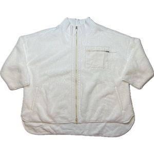 Avía - Women’s Sherpa Zip Up Jacket - White With Gold Zipper - Plus Size 3X -NWT
